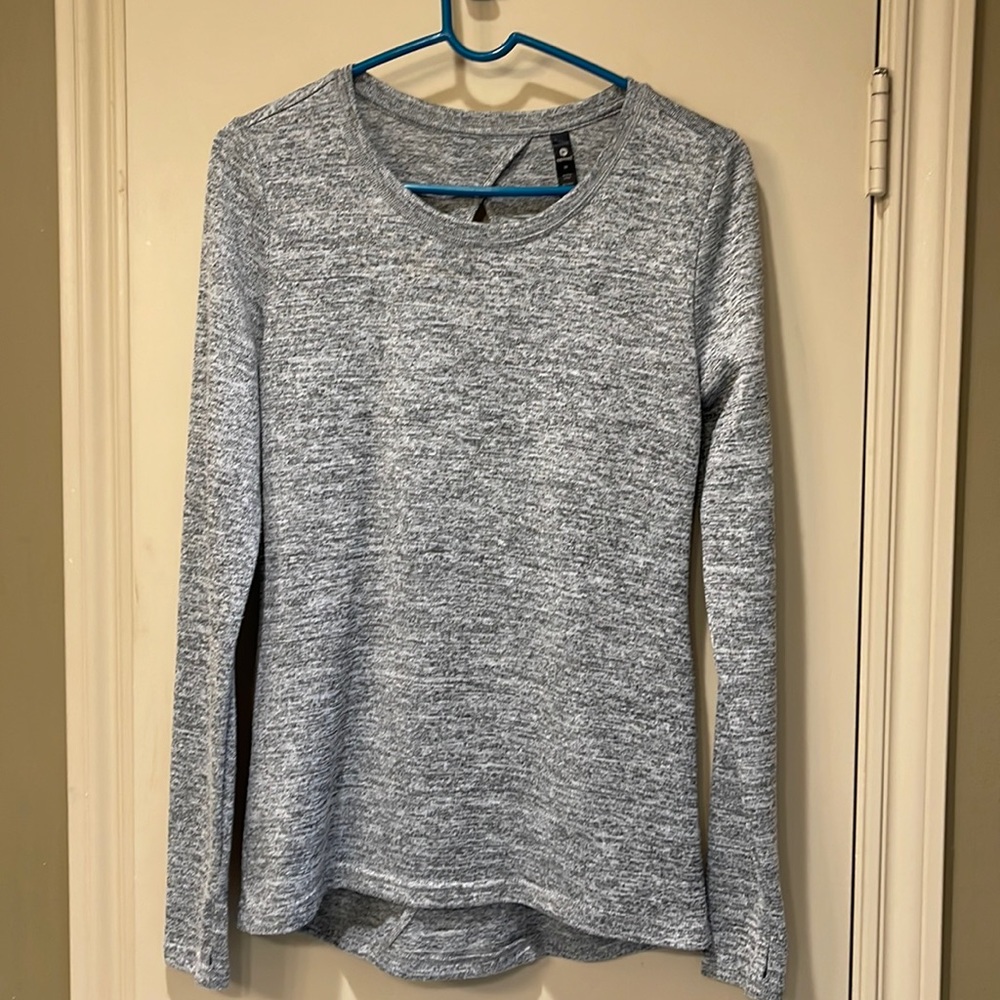 90 Degree Gray long sleeve T-shirt.  Check out the back!